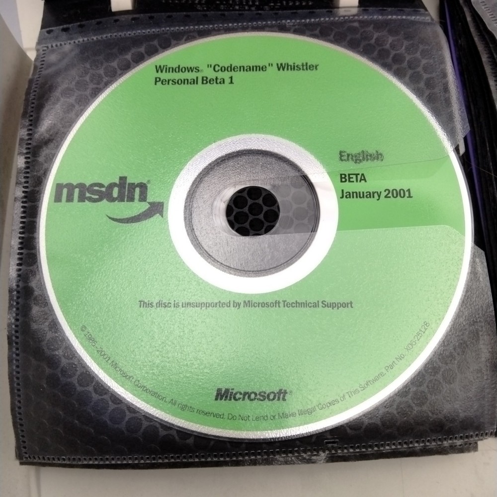 MSDN Subscription Software Library 2001 Including Codename Whistler