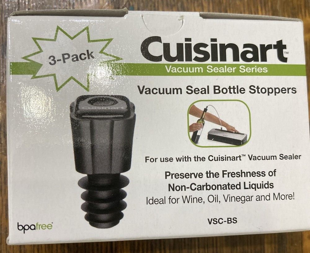 Cuisinart Vacuum Sealer Accessory Bottle Stoppers, 3 Pack