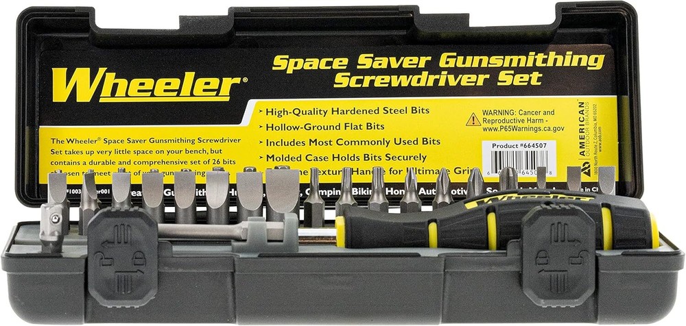 Wheeler 26 Bit Screwdriver Bit Set Space Saver Tool Gunsmithing Firearm