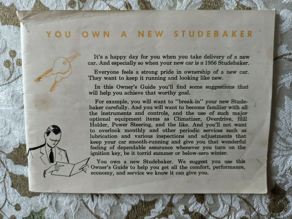 1956 Studebaker Owners Guide Manual