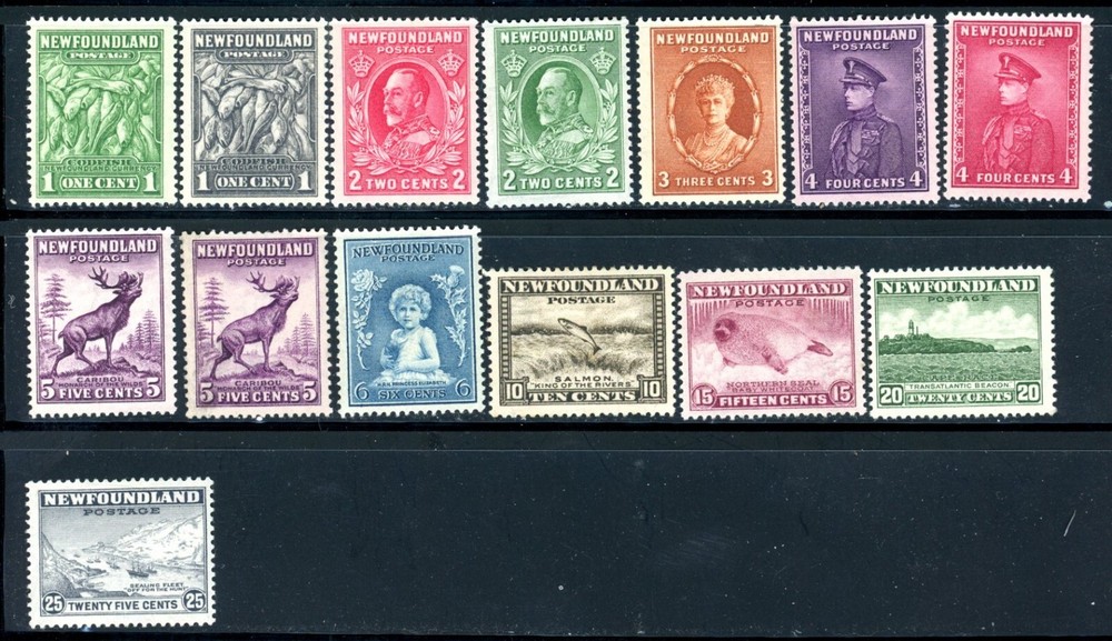 Newfoundland Scott # 183 - 197 - MH - CV=$49.55               (12-C251)