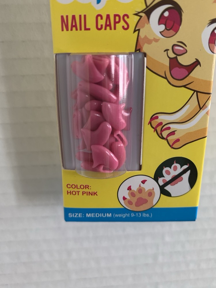 Kitty Kat Pink Nail Caps ( Size Small )