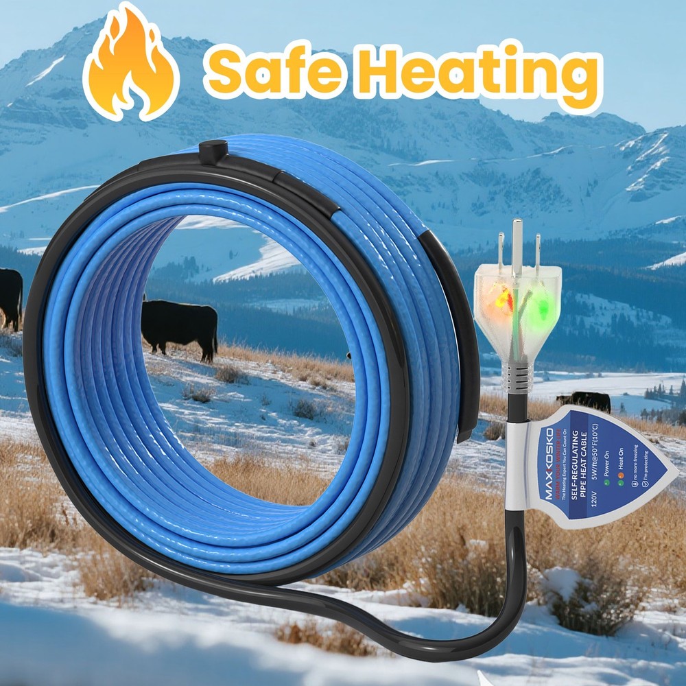 MAXKOSKO Dual Lights Heat Tape – Easy Installation