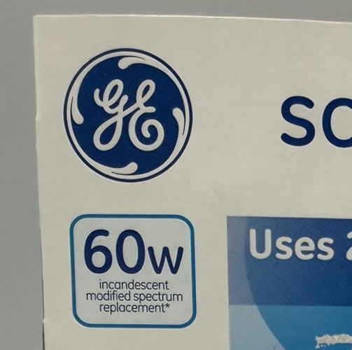 GE Soft White OLD STYLE  Bulbs 60W Replacement 43W A19 Warm Light 4 Pack NOS