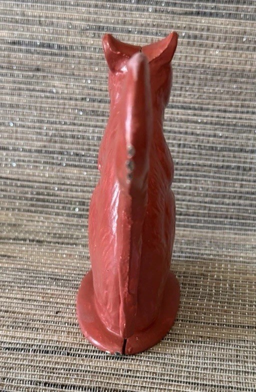 VINTAGE CAST IRON RED HUES SQUIRREL MANUAL NUTCRACKER