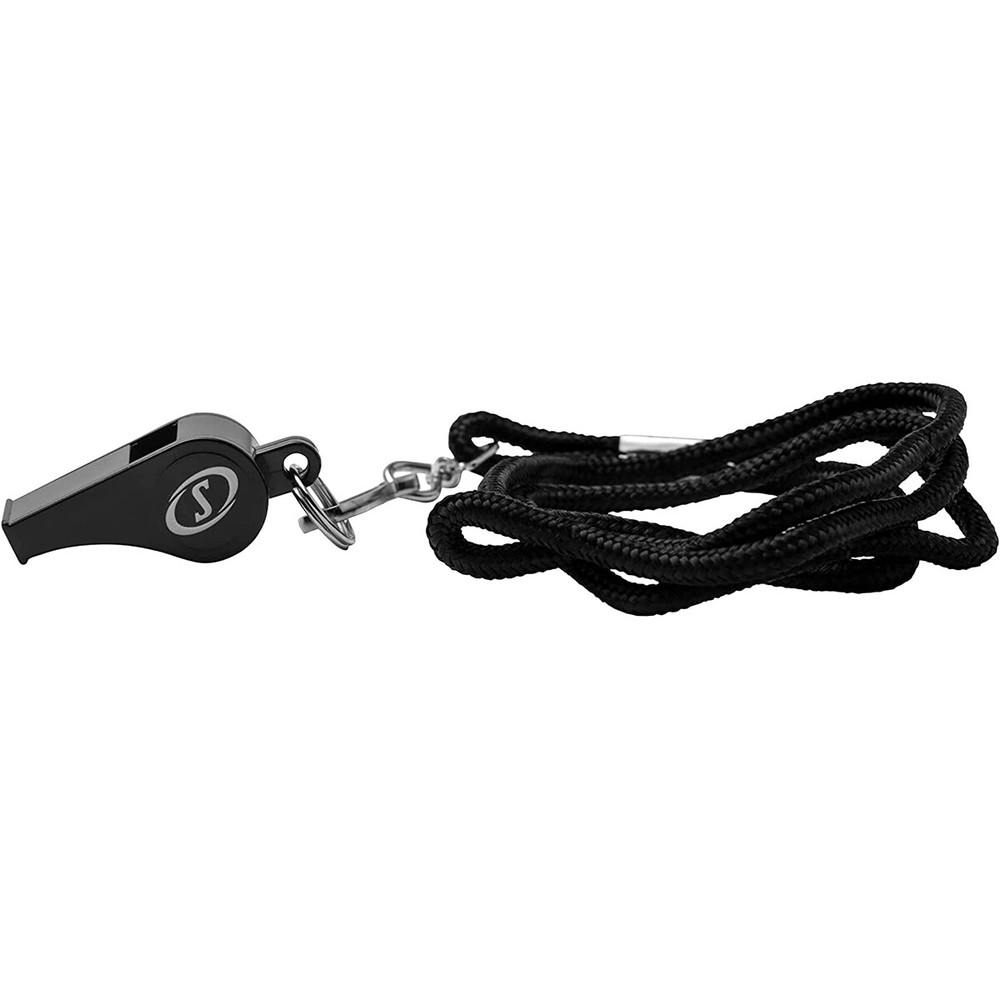 Spalding Plastic Whistle with Lanyard 2-Pack - Black