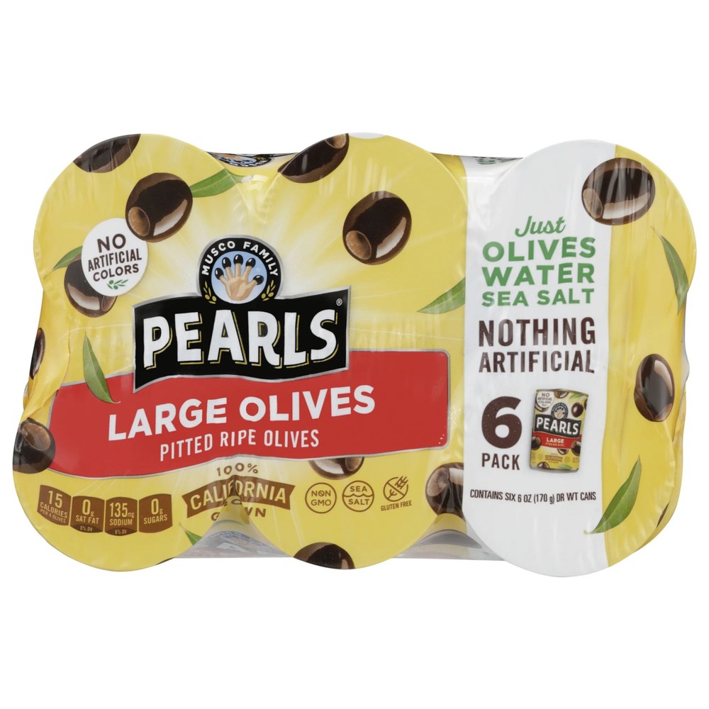 Ripe pitted black olives pantry staple