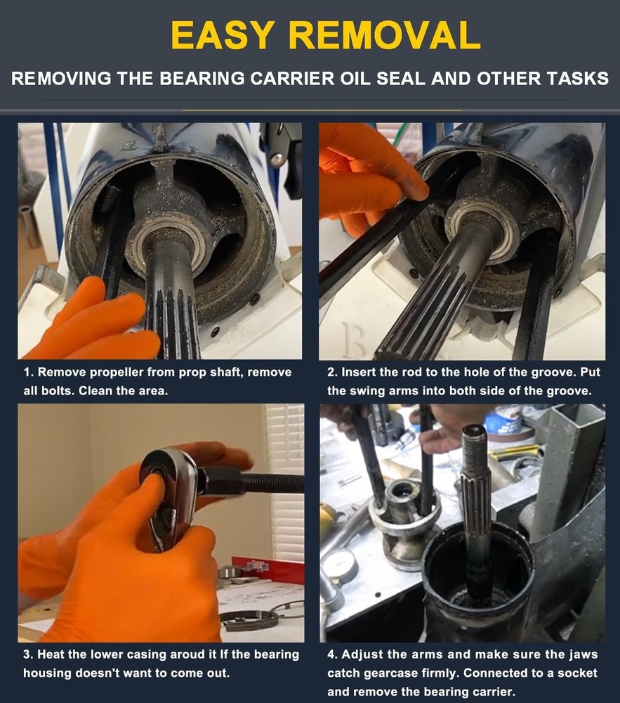 Universal Lower Bearing Carrier Puller with Adjustable Arms