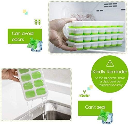 Ice Cube Trays Silicone 14 Easy-Release 2 Pack BPA Free