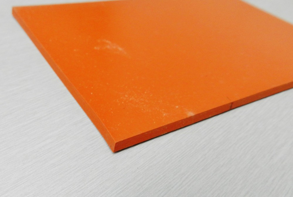 Silicone Rubber Pad 4 x 8 x 1/4 Thick Sheet High Temp Solid Red/Orange 4" x 8"