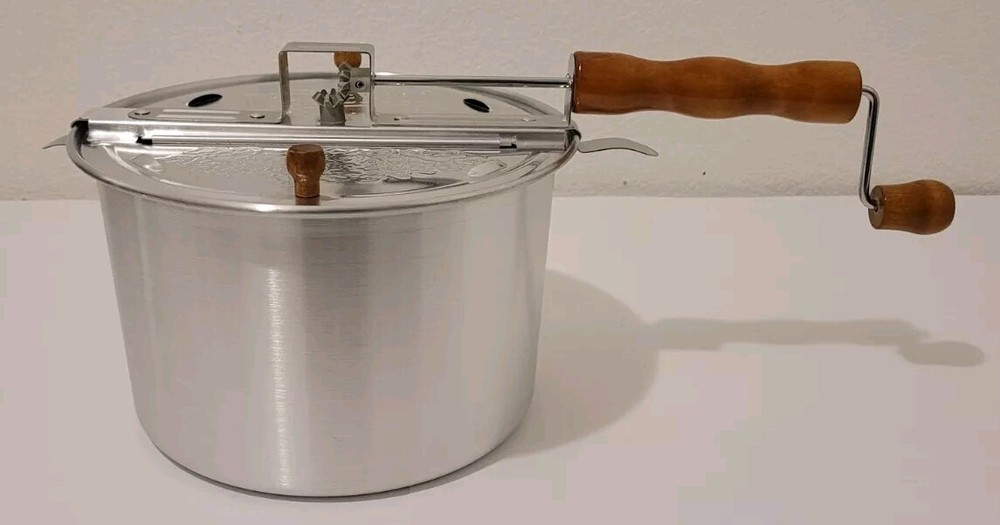 Original Whirley Pop Popcorn Maker 6 Quart Stainless Steel Open Box