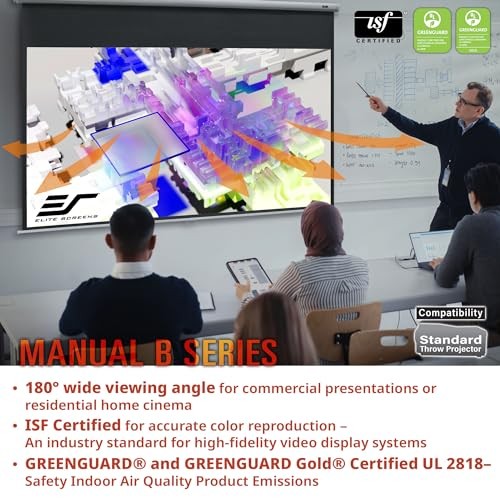 Manual B 125-INCH Manual Pull Down 125 INCH Projector Screen Black Case 1:1