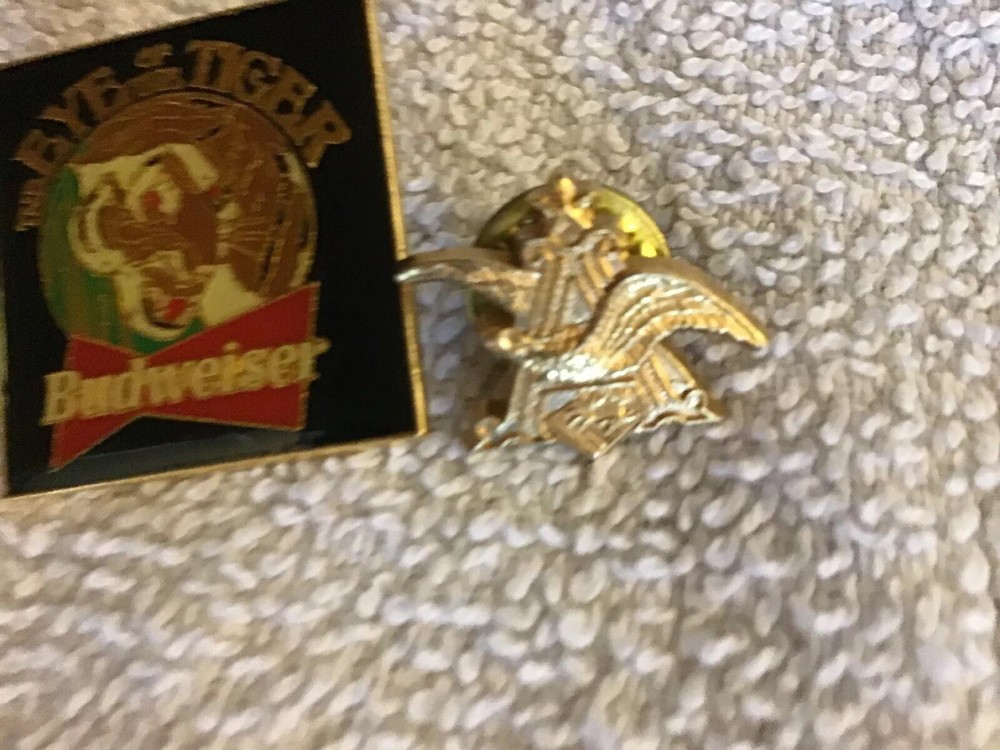 Budweiser Bud School Keychain & 2 Budweiser Pin Backs