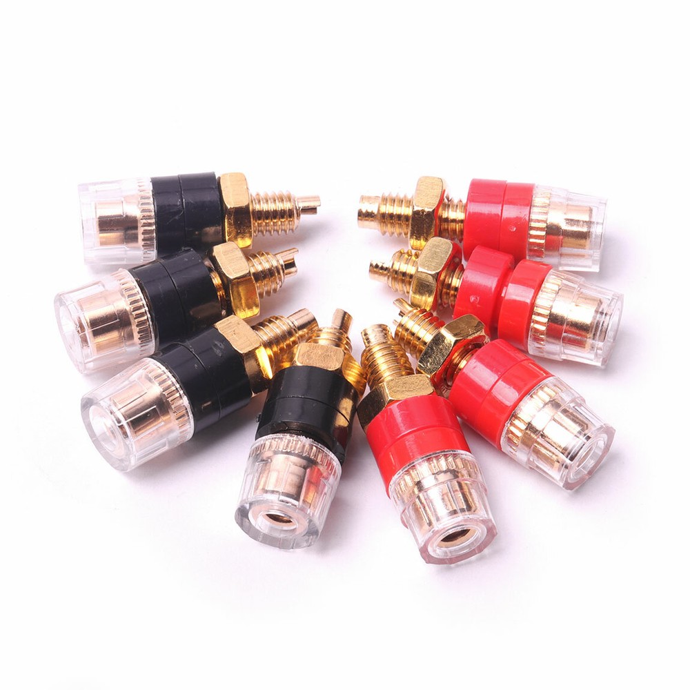 Black Speaker Terminal Binding Post Banana Plug Jack Female Socket Connector
