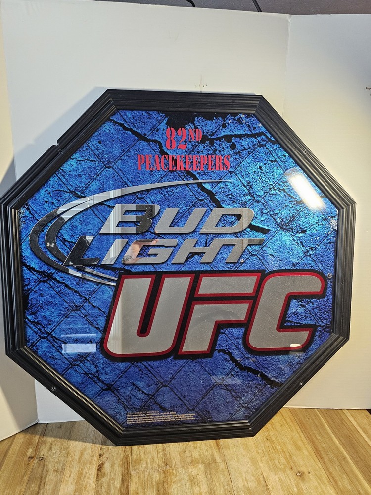 UFC Bud Light Mirror Bar Sign 30" 82 Peace Keepers