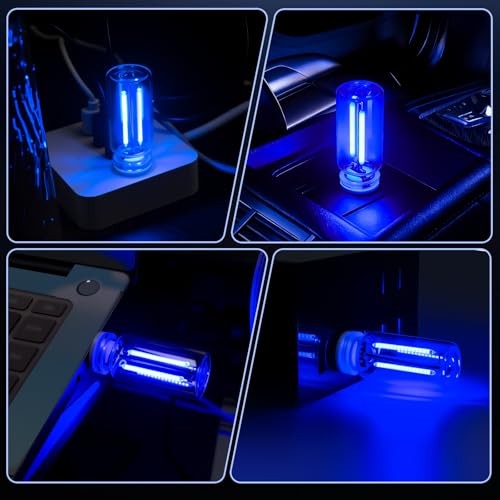 2 PCS USB Interior Car Ambient Lights, Touch Control Adjustable Blue