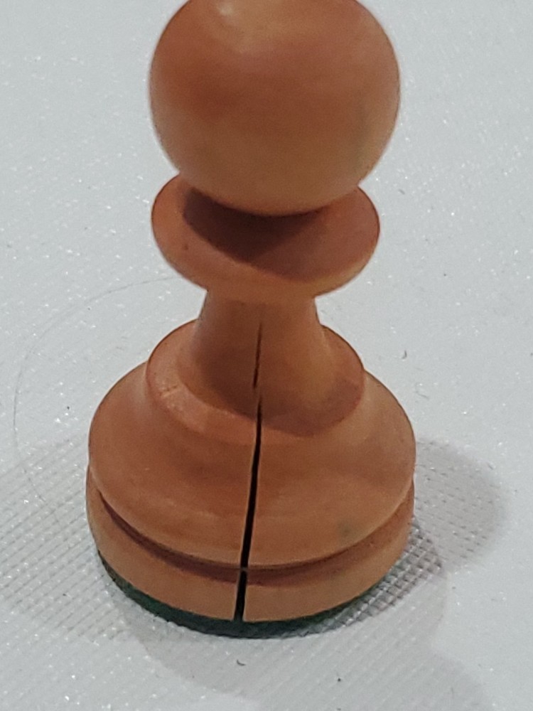 Vtg Chessmen Boxwood , Handcrafted . Unknown Maker.