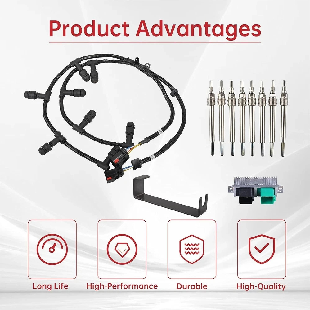 Powerstroke Harnesses+Glow Plug+Removal Tool+Controller For 04-10 6.0 6.0L Ford