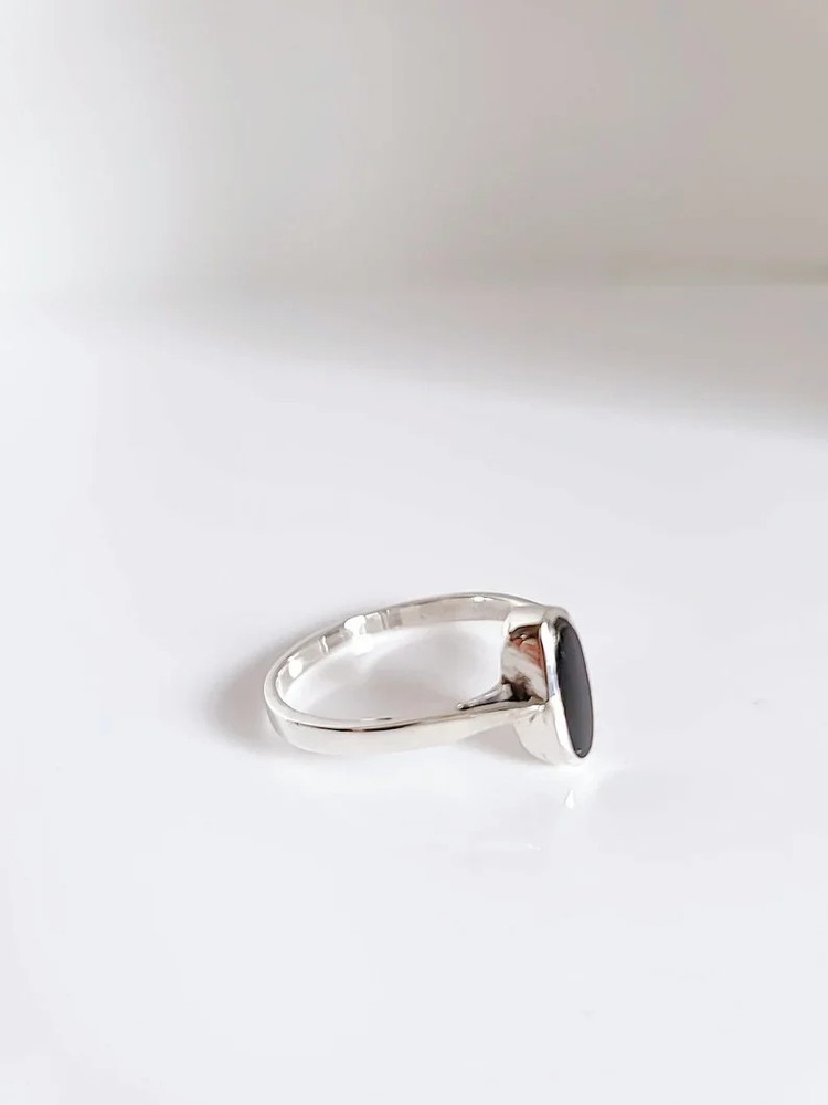 Dainty Onyx Sterling Silver Ring