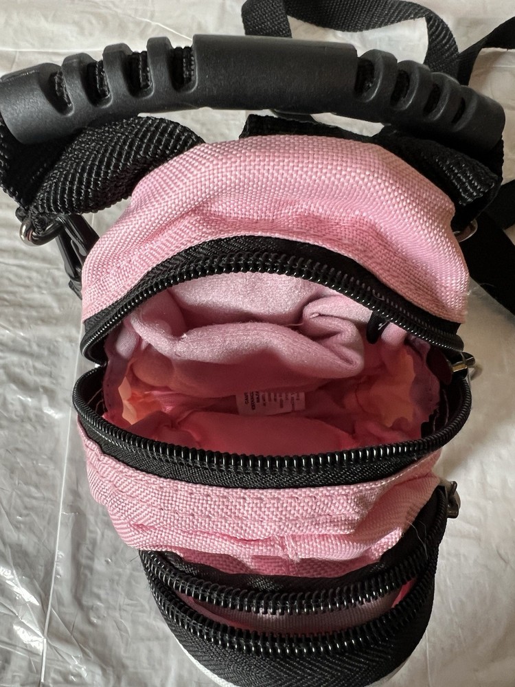 MINI DAY PACK pink with Flower logo adjustable strap
