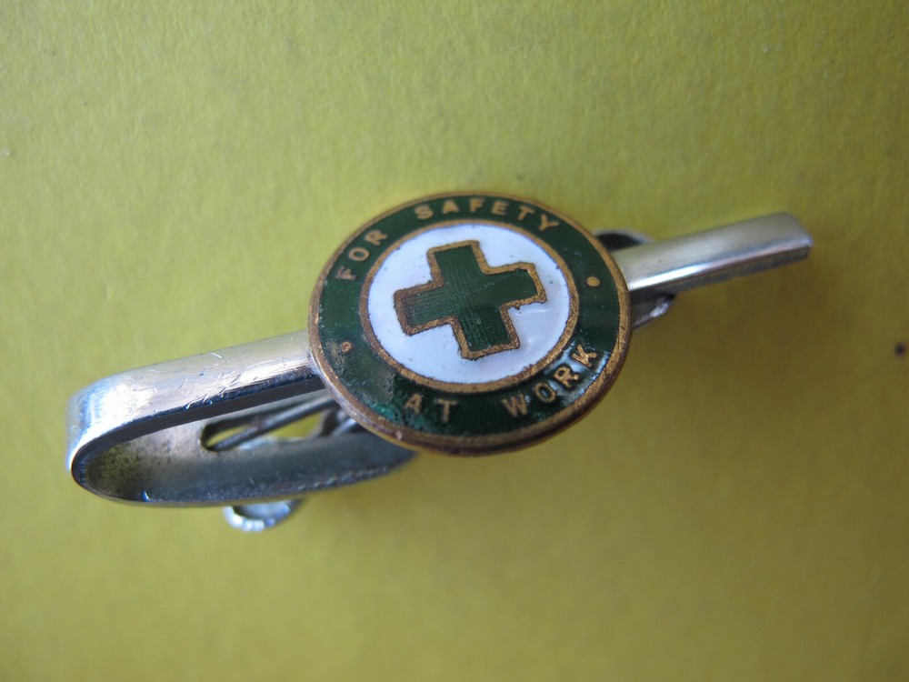 For Safety at Work Green Enamel Badge