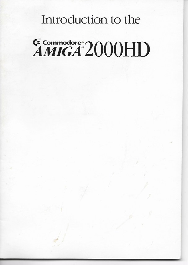 Commodore Amiga 2000 HD Operator's Manual