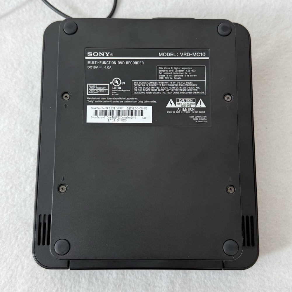 Sony VRD-MC10 Multi-Function DVD Writer Reader Japan No Remote or Cables