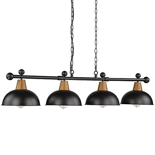 4-Light Pool Table Lights for 7ft/8ft Table, 48" Modern Billiard Llight Black