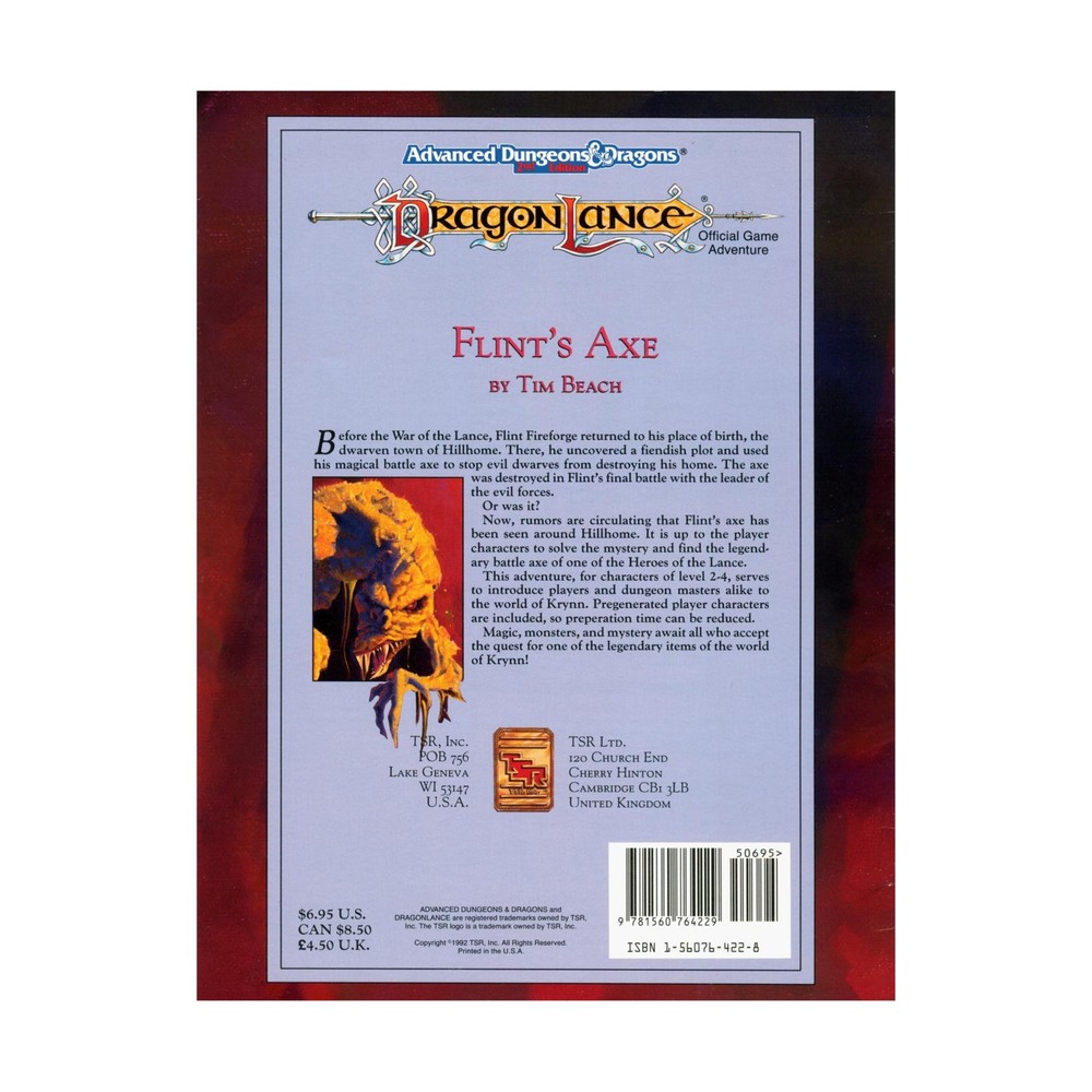 TSR Dragonlance Flint's Axe Fair+