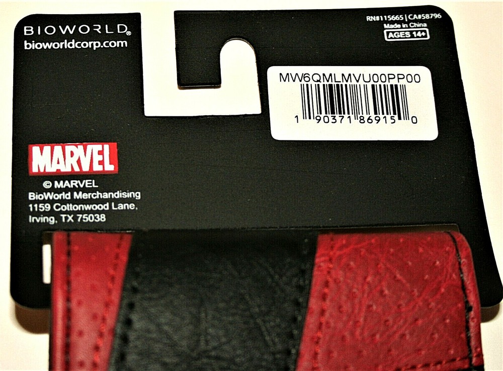 Marvel Comics Deadpool Metal Logo Uniform Material Wallet NEW NOS Tags Billfold