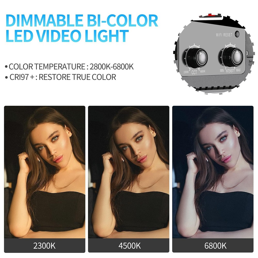 GVM 2 Pack LED Video Lighting Kits with APP Control, Bi-Color Variable 2300K~...