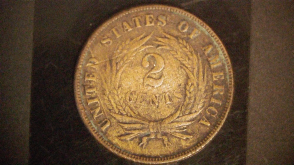 1866 U.S. TWO CENT COPPER COIN! NICE