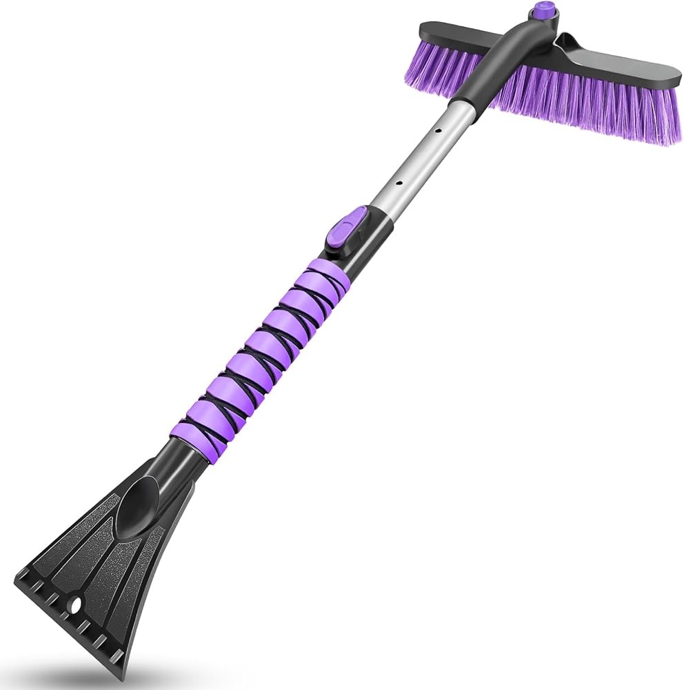 Ice Scraper.6 Inch Lar Brush Head, Extendable Ice Scraper and Snow