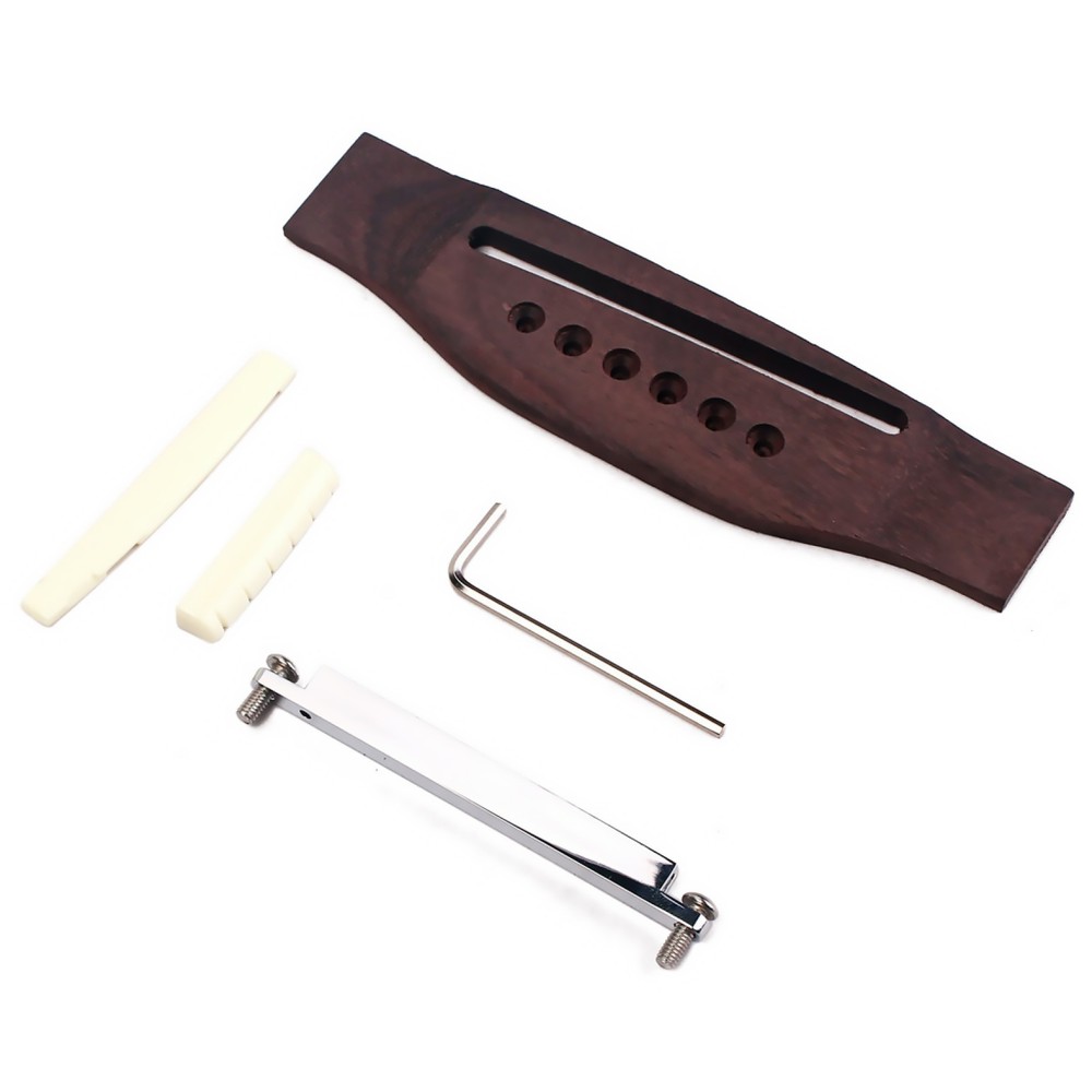 Durable Guitar String Bridge Shaft Saddle Nut Set For Steel String Folk Guitar A