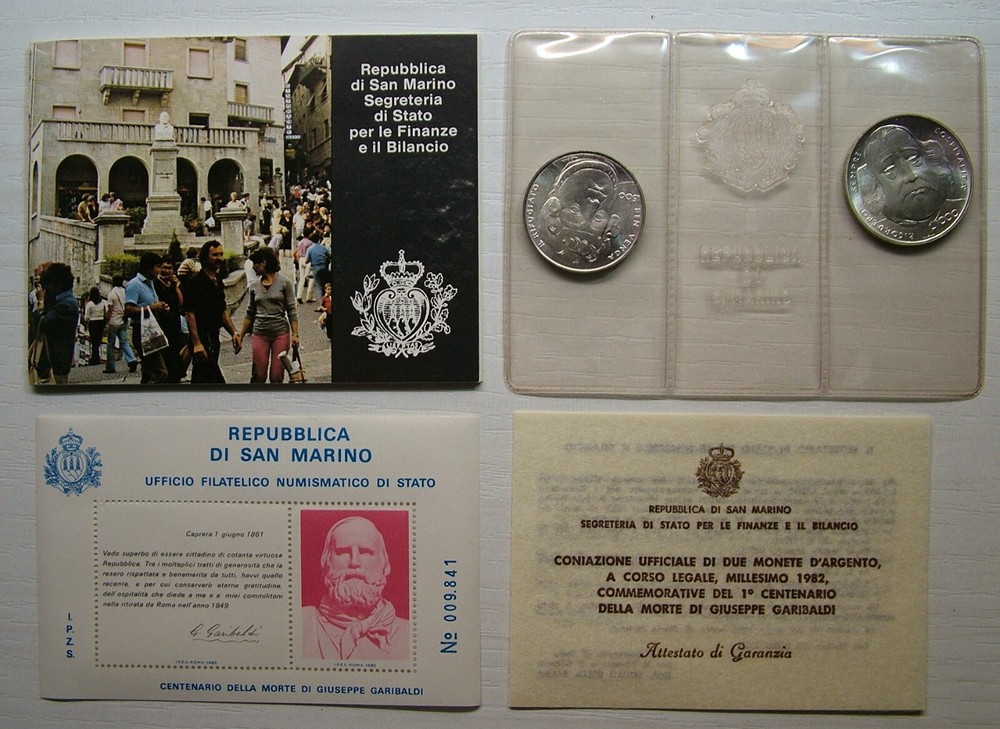 Giuseppe Garibaldi 1982 San Marino Box And COA