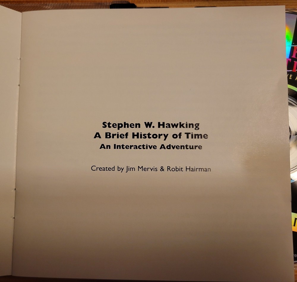 Stephen Hawking's A Brief History of Time (CD ROM Blasterware 1994)