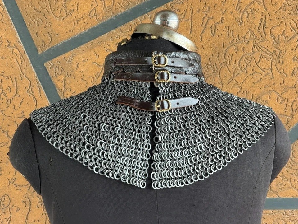 9mm Flat Ring Riveted Chainmail Collar with Solid Ring – Easter Gift Idea