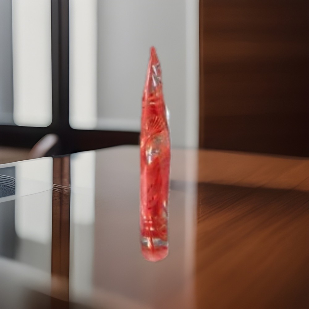 Small Unique Orange Fire Glass Ornament