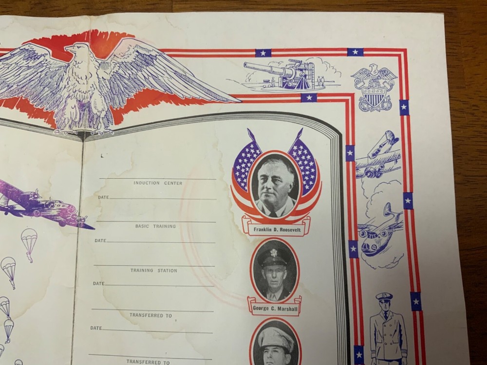 WWII 1942 My Diary Remember Pearl Harbor Certificate