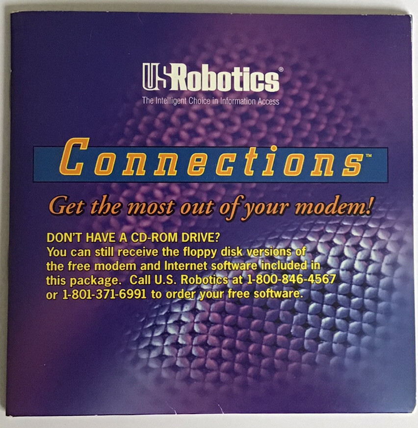 U.S. Robotics Connections CD-ROM vol 3 Drivers + Tools Manual & Software 1996