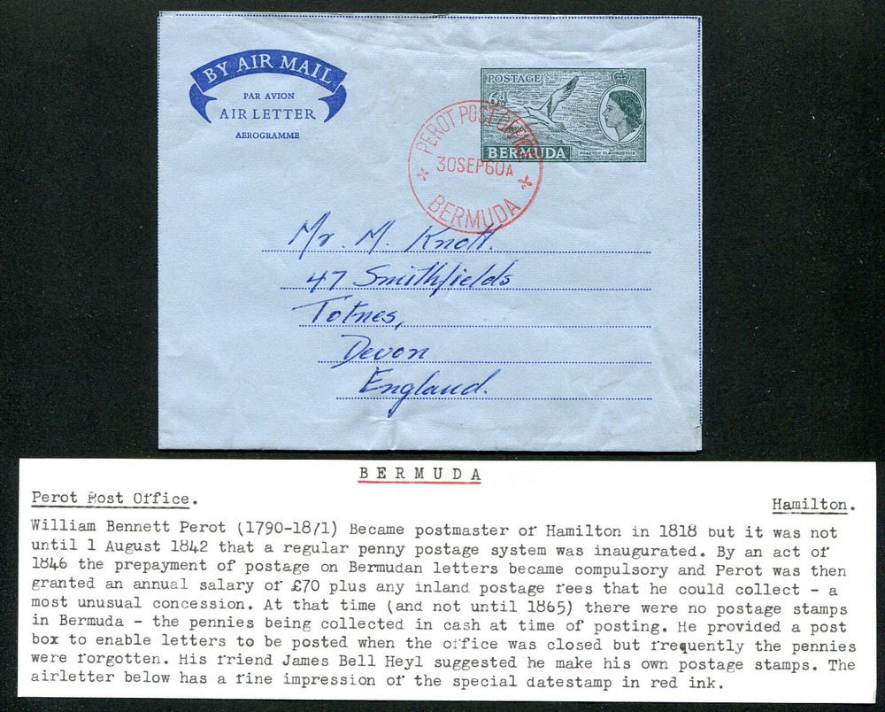 BERMUDA: (13409) BIRDS/PEROT/CANCEL/AIR LETTER