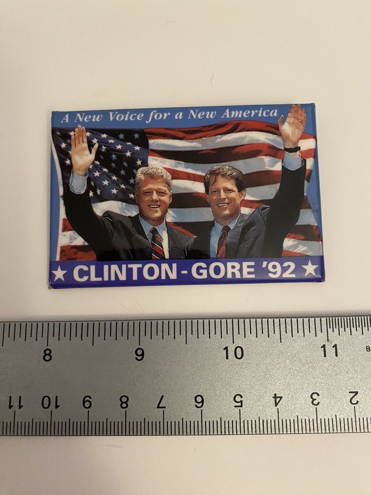 A New Voice Clinton Gore ‘92 Pin Back Button P120