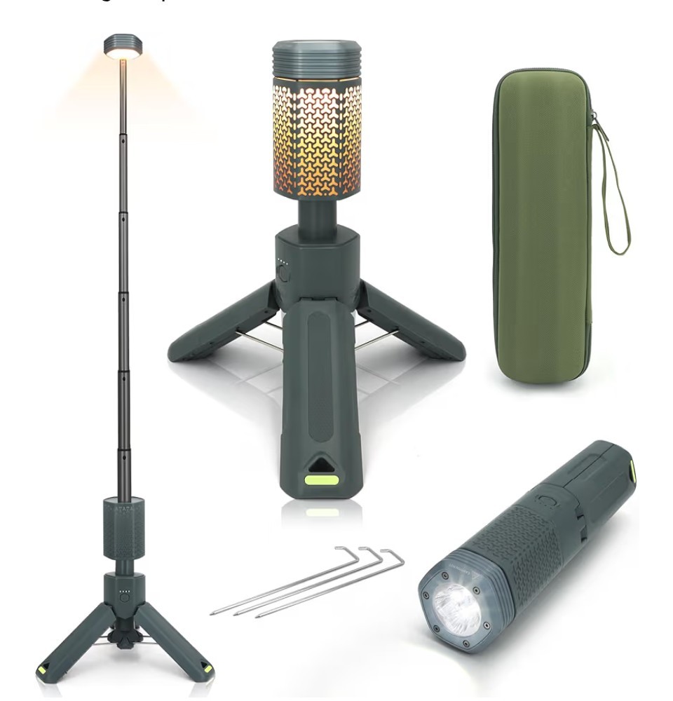 Telescopic Camping Lights, Portable Camping Lantern with Storage Bag,...