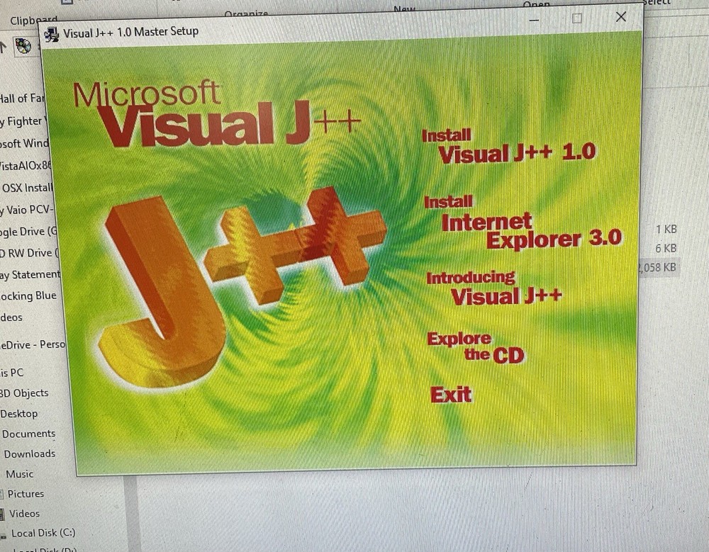 Vintage 1996 Microsoft Visual J++ Professional Edition CD-ROM