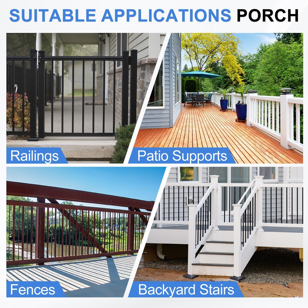 4 Pcs Fence Post Skirt, 1.8 x 1.8 Inch Rectangular Split Style Post Base Cover