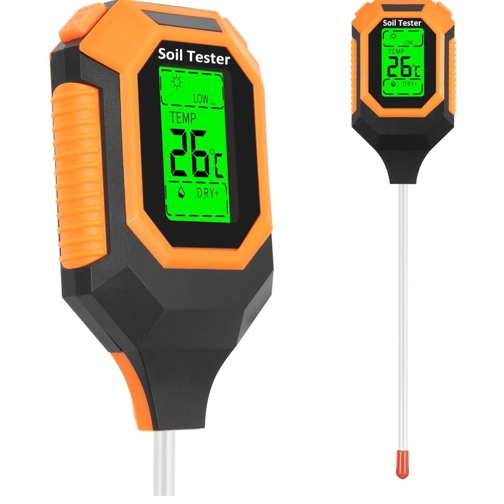 4-in-1 Digital Soil Moisture Meter with PH, Temp & Light Sensor – LCD Display