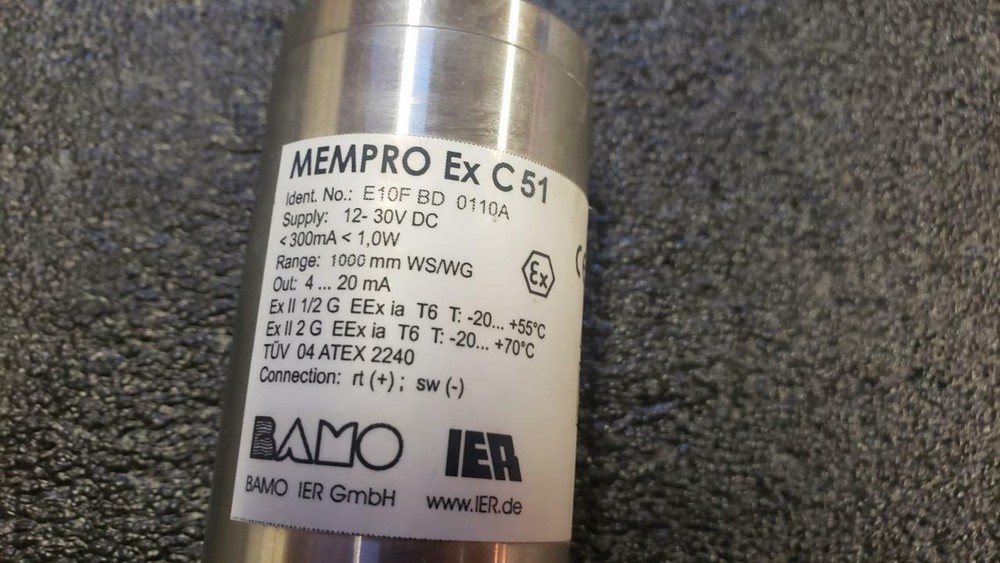 Bamo Mempro Ex C 51 Non-Contact Analog Level Sensor E10F-BD-0110A / 1000mm Range