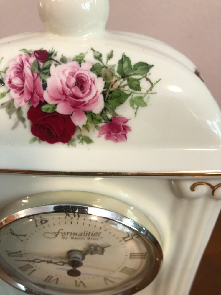 FORMALITIES BY BAUM BROS PORCELAIN/CERAMIC QUARTZ MANTLE CLOCK