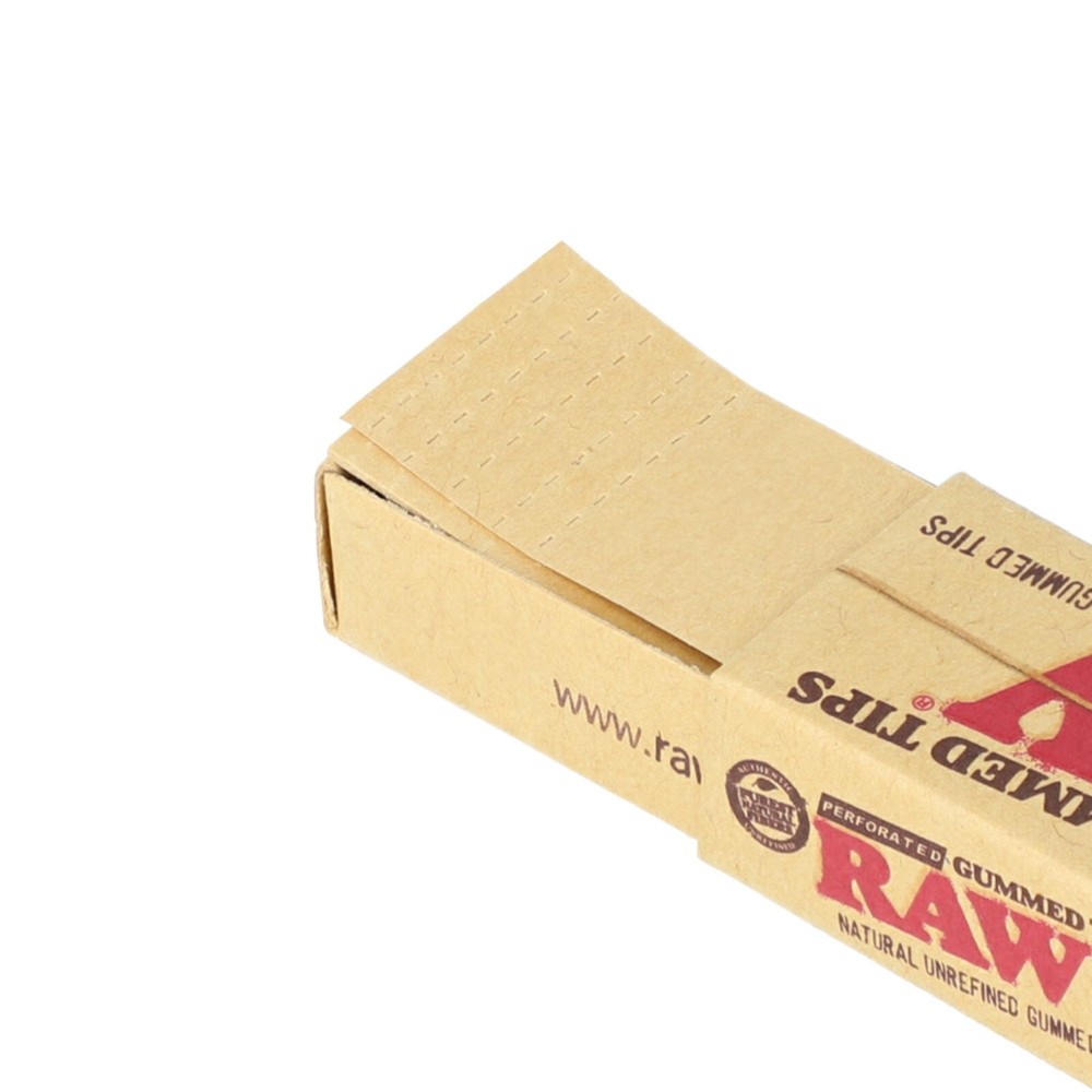RAW Perforated Gummed Rolling Tips (24 pcs) - Full Box