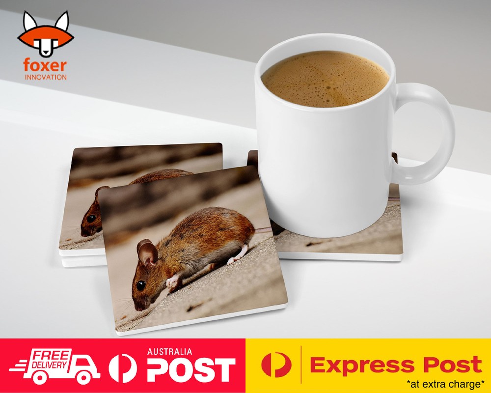 COASTER COFFEE DRINKING MAT|CUTE MOUSE RODENT RAT MICE #4